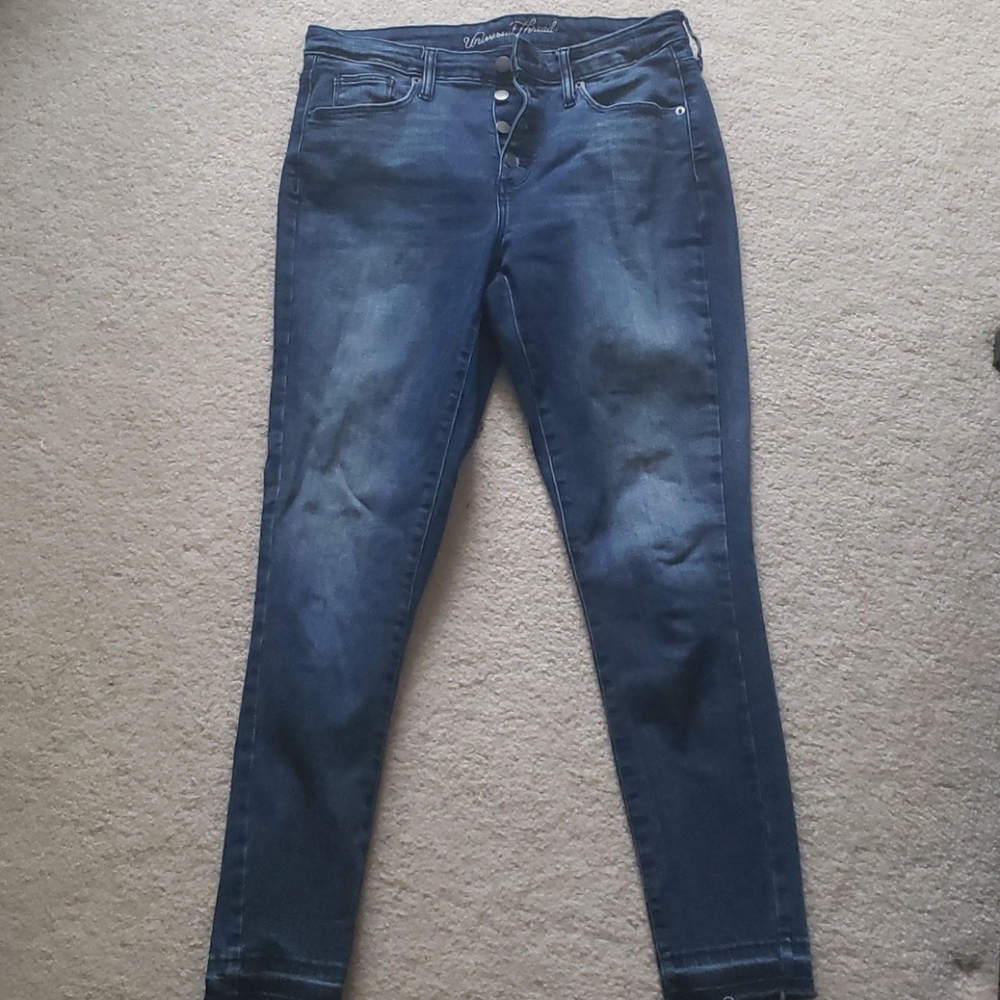 Button fly skinny jeans